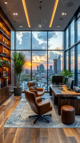 Urban Oasis: A Time-Lapse Animation of a Modern Living Space with a Breathtaking City View