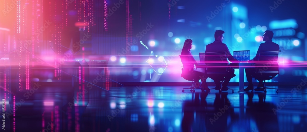 Business team in a video conference, highspeed internet, concept Business team in a video conference, highspeed internet, concept