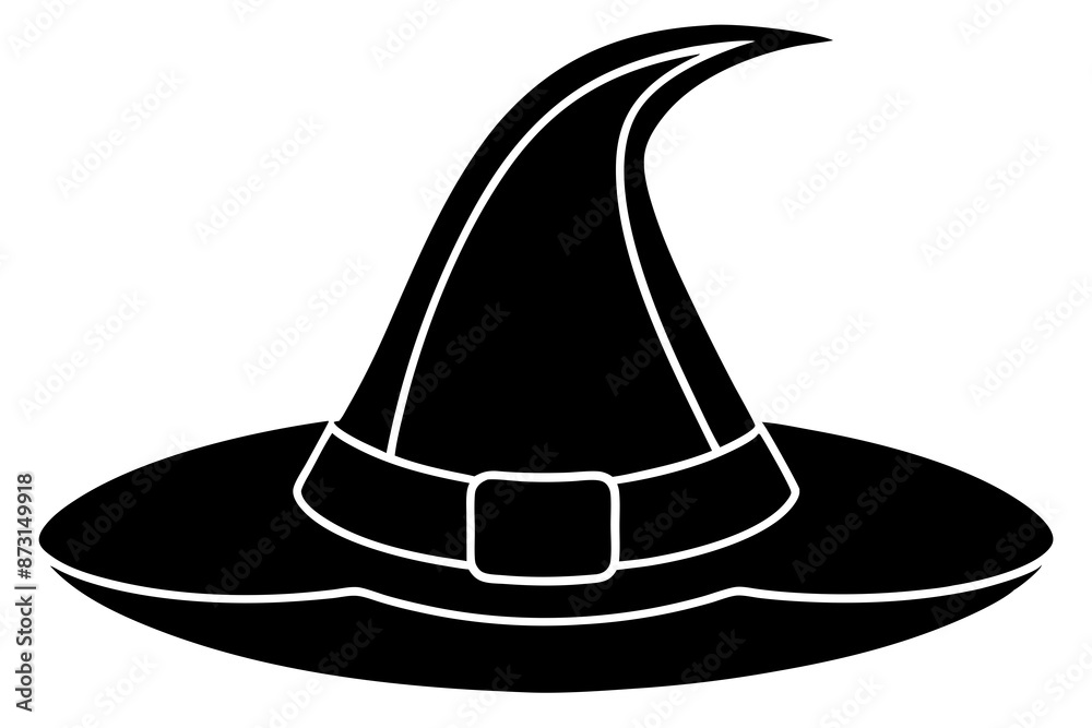 Witch hat, Witch hat icon vector, Halloween witch hat black silhouette
Witch hat, Witch hat icon vector, Halloween witch hat black silhouette