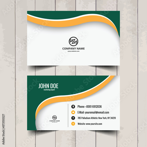 Modern style creative business card template wave design