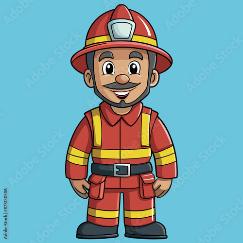 vector illustration of firefighter