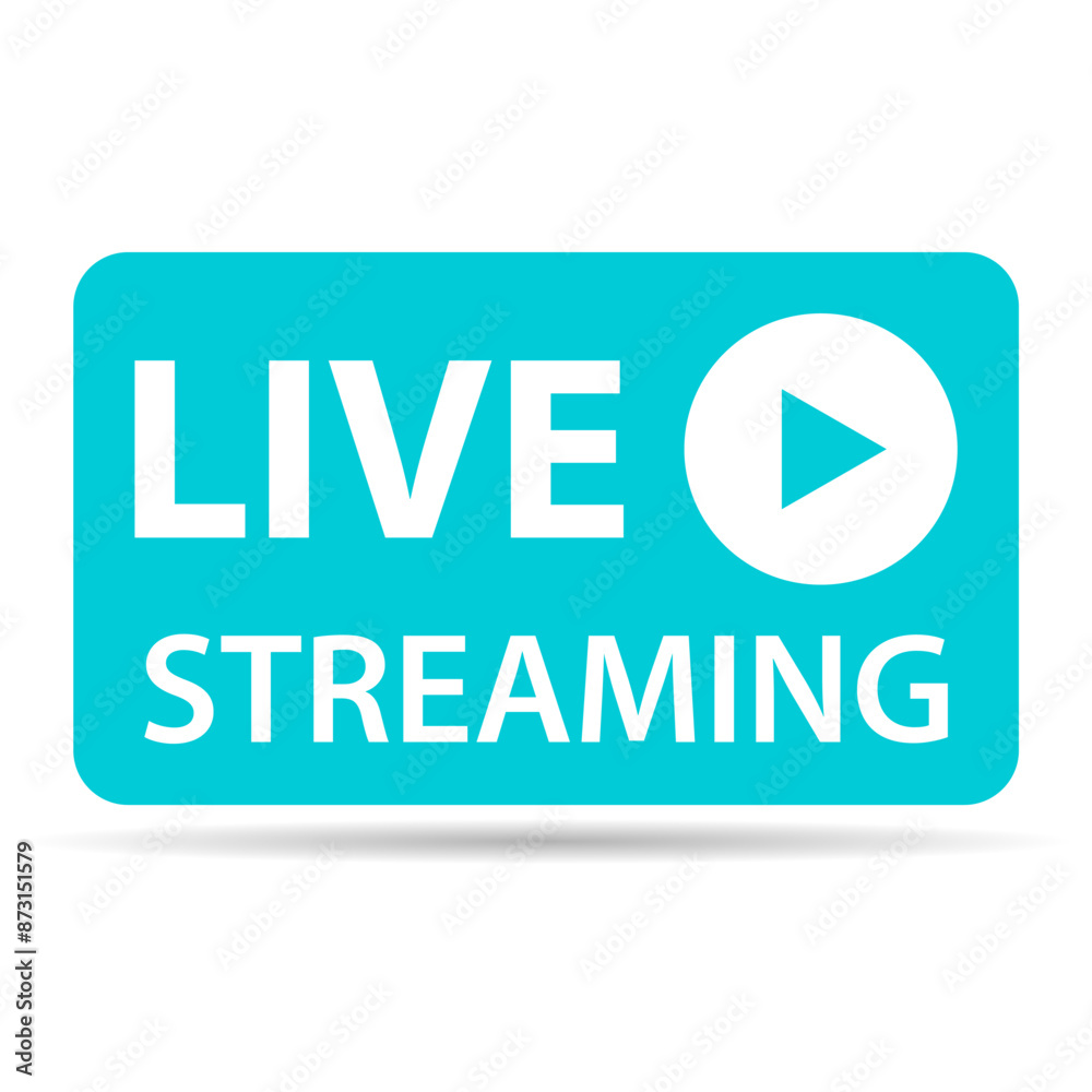 Live streaming shadow icon, stream button digital design, web player vector illustration Live streaming shadow icon, stream button digital design, web player vector illustration