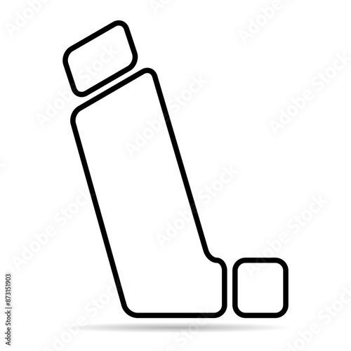 Asthma inhaler design shadow icon, medicine health care sign, graphic vector illustration
