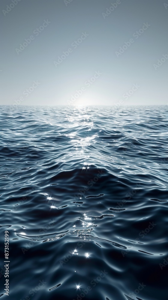 Naklejka premium Ocean's Serenade: A Harmonious Dance of Waves and Sunlight