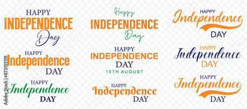 Happy Independence Day India - 15th August Celebration, Indian Independence Day, Poster, with, Independence Day India, banner. typography. calligraphy, font, text, 