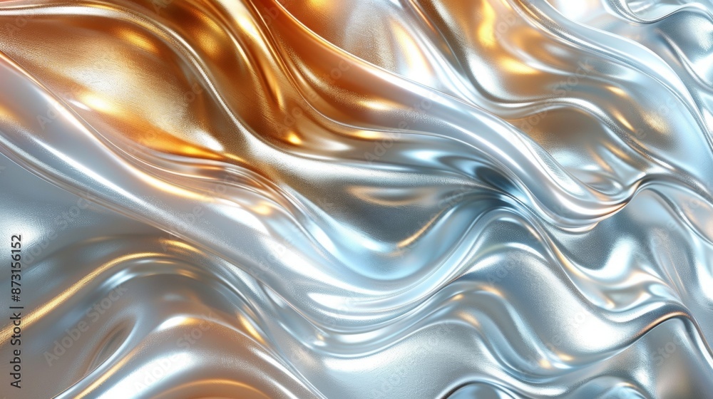 Obraz premium Abstract background with frosted glass effect, featuring dynamic, flowing waves in vibrant shades of orange and blue, creating a striking and elegant visual.