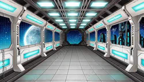 Fototapeta Naklejka Na Ścianę i Meble -  Futuristic space station RPG game