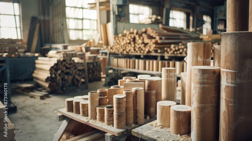 Producing solid wood table legs in a workshop for furniture manufacture Producing solid wood table legs in a workshop for furniture manufacture