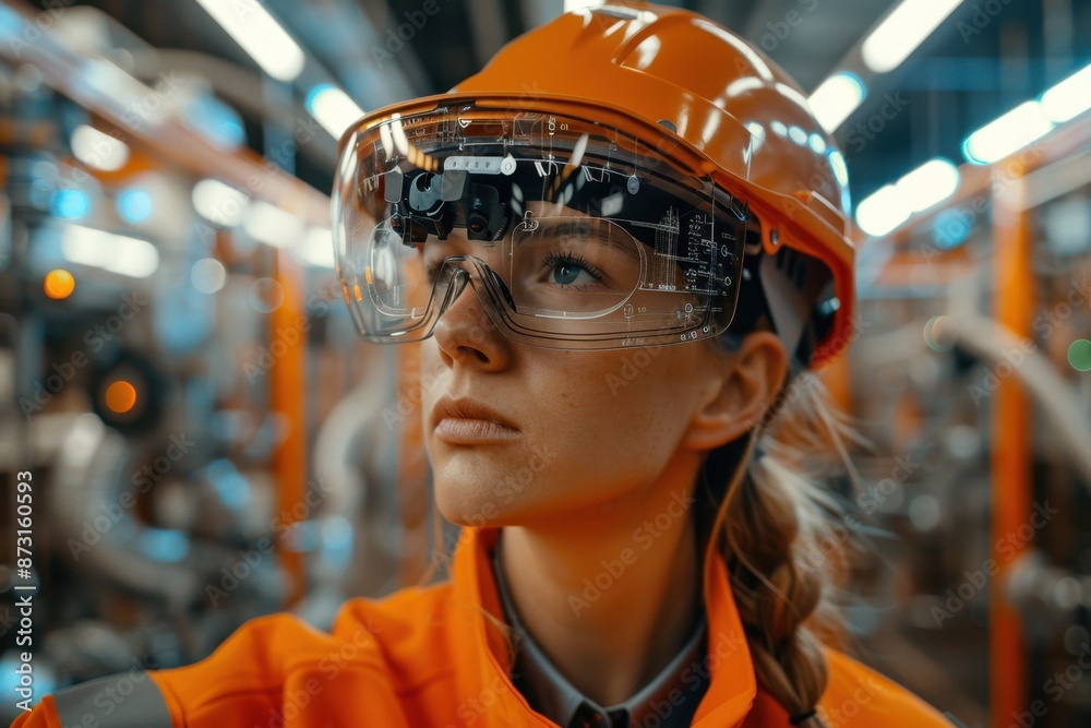 Engineer Using AR Glasses to Monitor Smart Factory Machinery
Engineer Using AR Glasses to Monitor Smart Factory Machinery