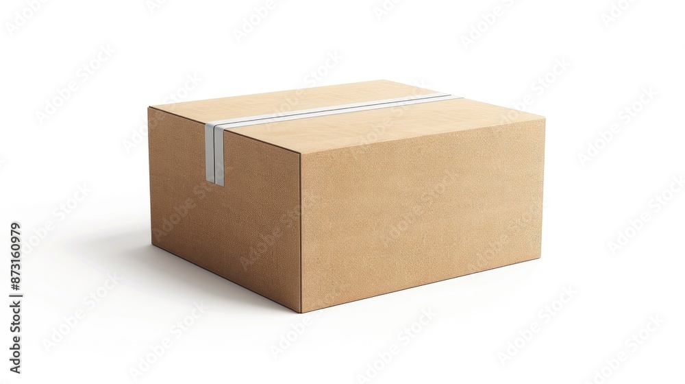 Brown cardboard delivery box on white background with clipping path Brown cardboard delivery box on white background with clipping path