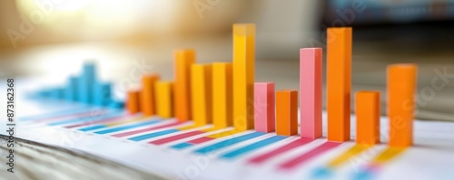 Quarterly profit, bar charts and money, business success,