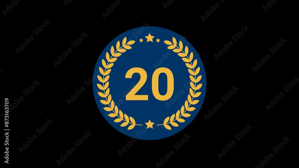 20 Number Laurel Wreath Badge Animation