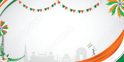 India Independence Day, Man Celebrating, Indian Independence Day, a Vibrant Background Independence Day India, Poster, Banner, 