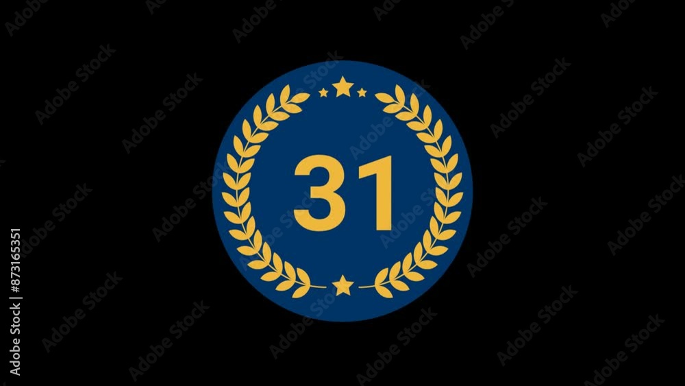 31 Number Laurel Wreath Badge Animation