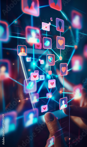 Close-Up of Mobile Screen Displaying AI Algorithms in Action on Social Media