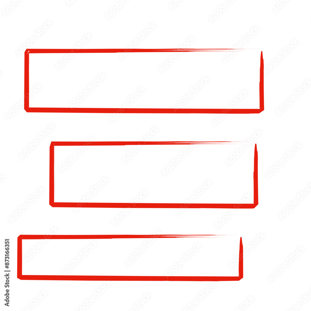 Rectangle outline red sketch. Hand drawn vector ilustration Rectangle outline red sketch. Hand drawn vector ilustration