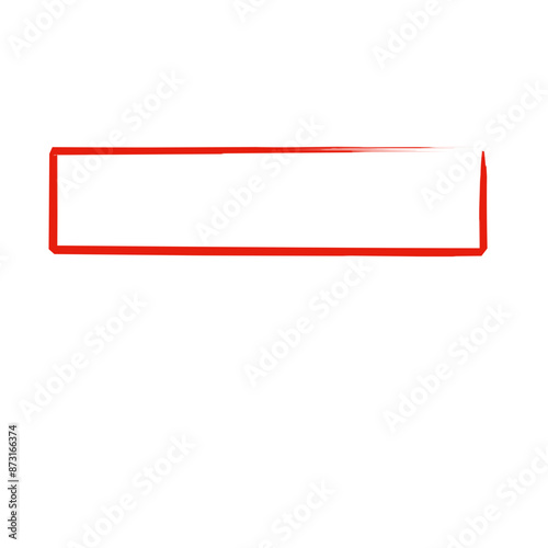 Rectangle outline red sketch. Hand drawn vector ilustration