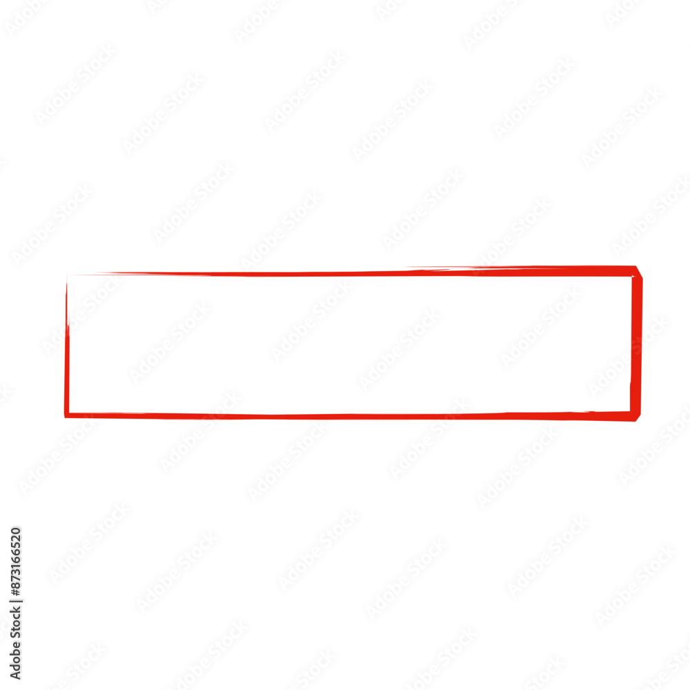 Rectangle outline red sketch. Hand drawn vector ilustration Rectangle outline red sketch. Hand drawn vector ilustration
