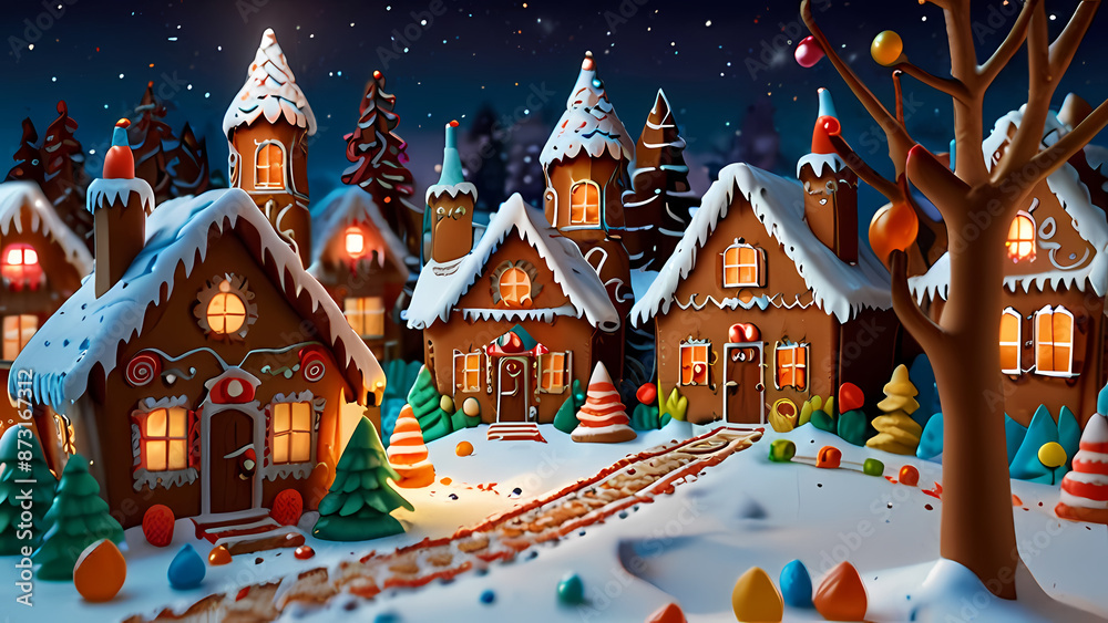 House in the Village made from gingerbread cookies
