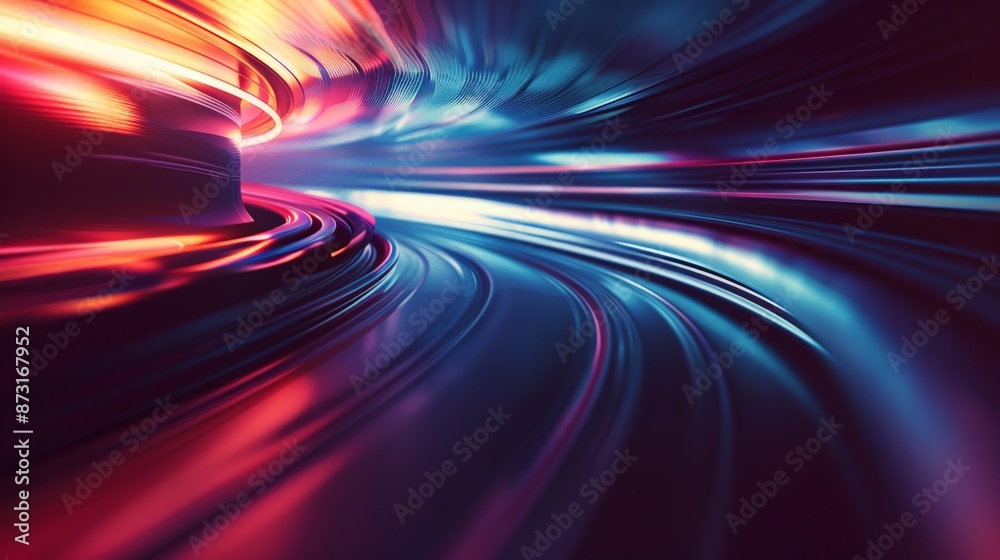 Abstract swirls of neon colors create a sense of speed and motion Abstract swirls of neon colors create a sense of speed and motion