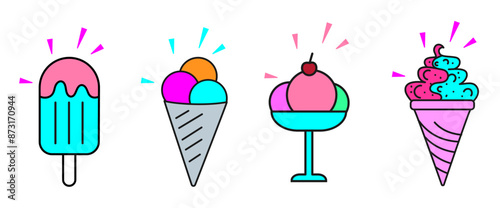 Eis in verschiedenen Varianten