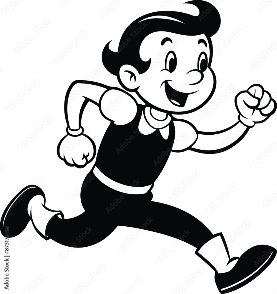 cartoon people running illustration black and white cartoon people running illustration black and white