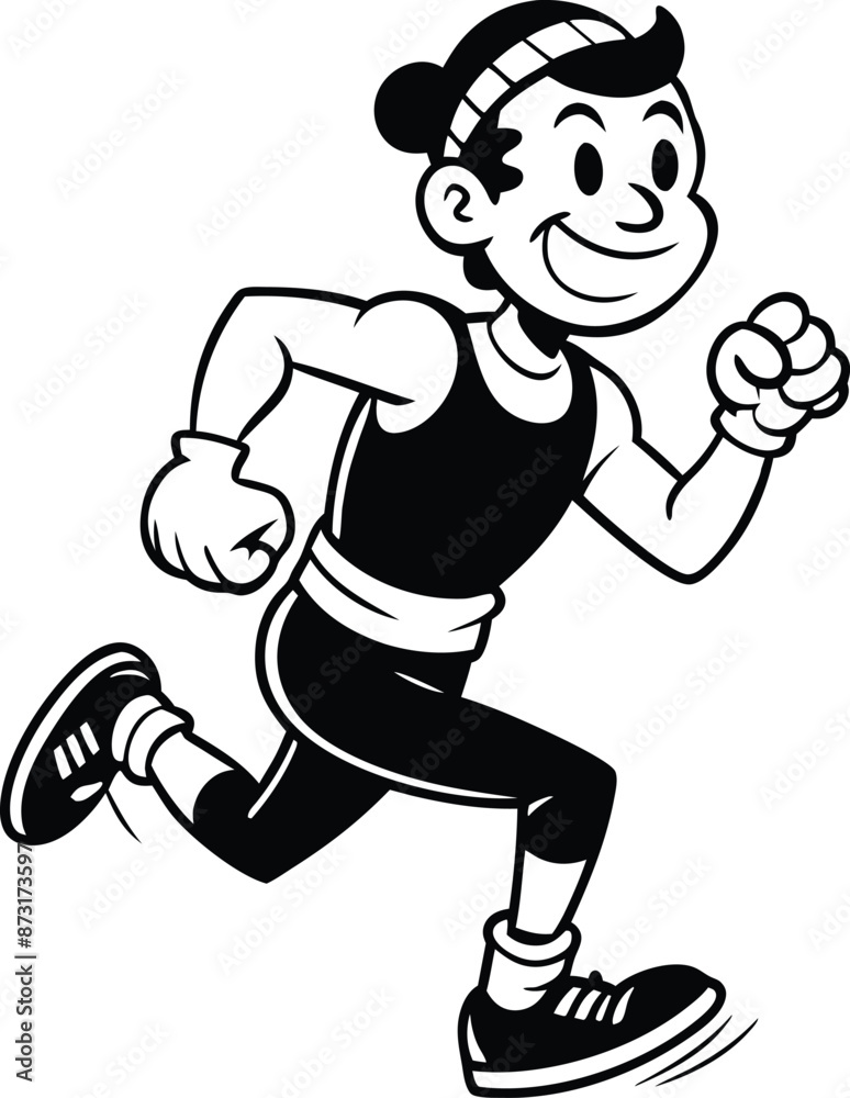 cartoon people running illustration black and white cartoon people running illustration black and white
