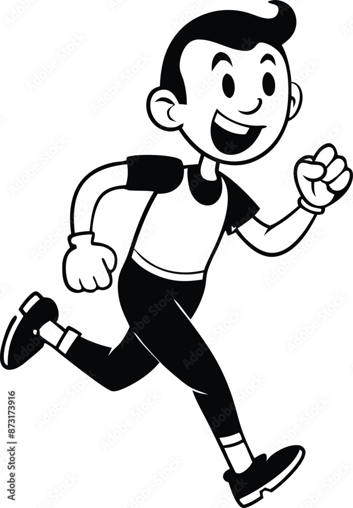 cartoon people running illustration black and white cartoon people running illustration black and white