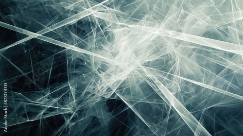 An abstract background with chaotic, intersecting lines creating a web-like effect.