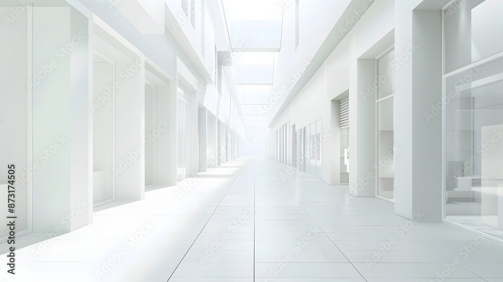 Minimalist Architectural Hallway with Bright Lighting and Clean Geometric Design Minimalist Architectural Hallway with Bright Lighting and Clean Geometric Design