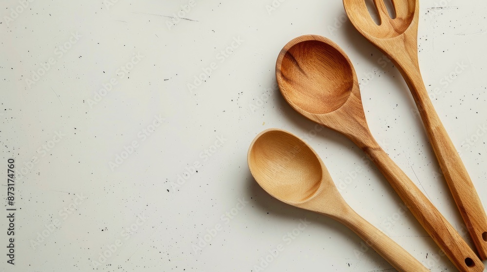 Utensils on neutral surface for text Utensils on neutral surface for text