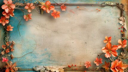 Template with photo frame for scrapbooks and photobooks