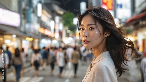 beautiful asian women on a busy street, Free Download beautiful asian women on a busy street, - GFXLoad
