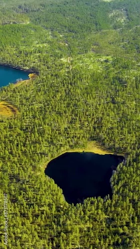 Aerial view of beautiful Finland landscape