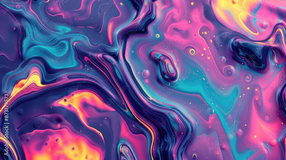 An abstract background with fluid, swirling patterns in neon colors. An abstract background with fluid, swirling patterns in neon colors.