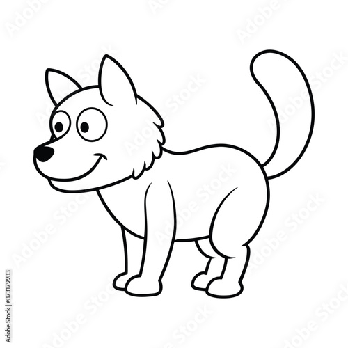 Cartoon funny little dog peeing