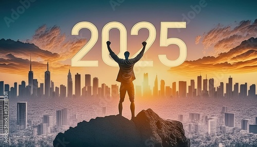 New year inspiration 2025 achievement success , generated by AI. High quality photo