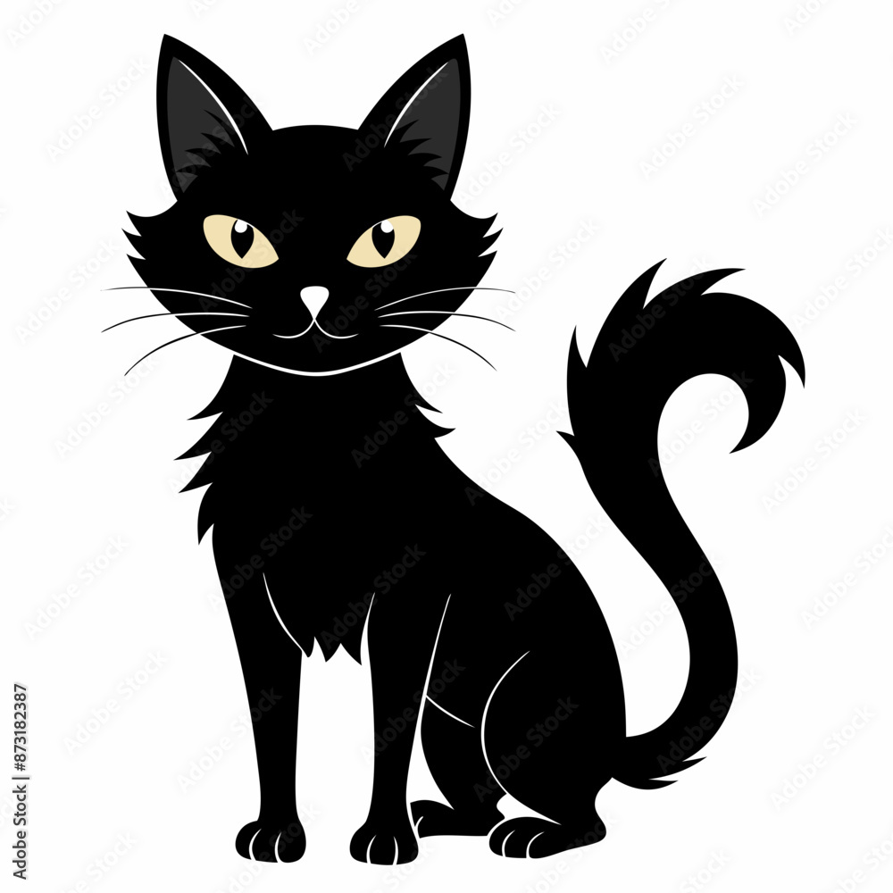 halloween cat black vector silhouette