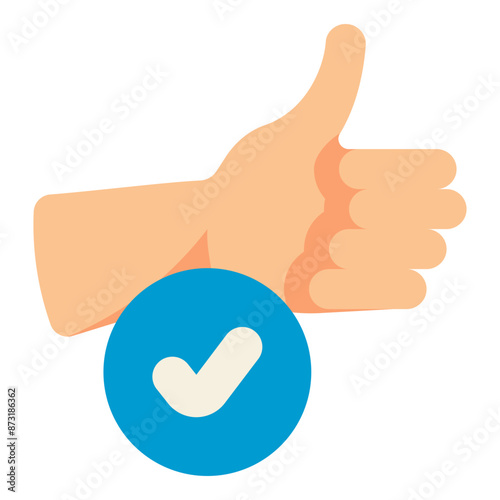 agree hand gesture thumb up flat icon