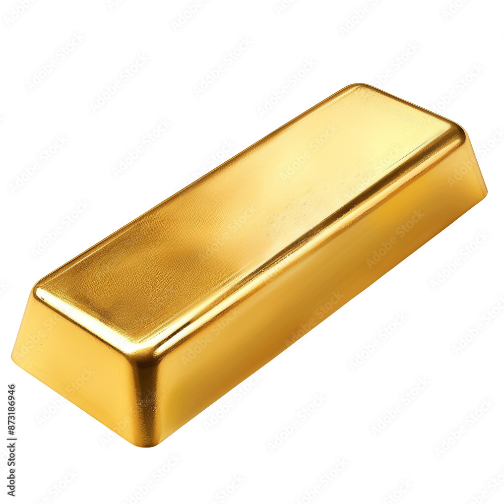 Shiny Gold Bullion Bar on White Background Shiny Gold Bullion Bar on White Background