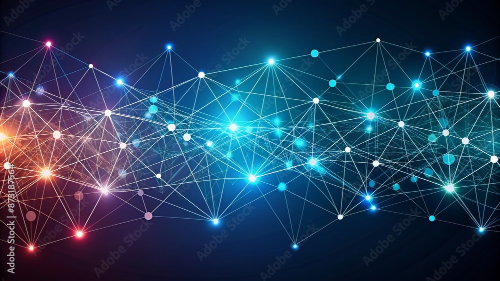 Fototapeta premium Abstract vector background featuring geometric pattern of connecting dots and lines in minimalistic design for modern banners and headers.