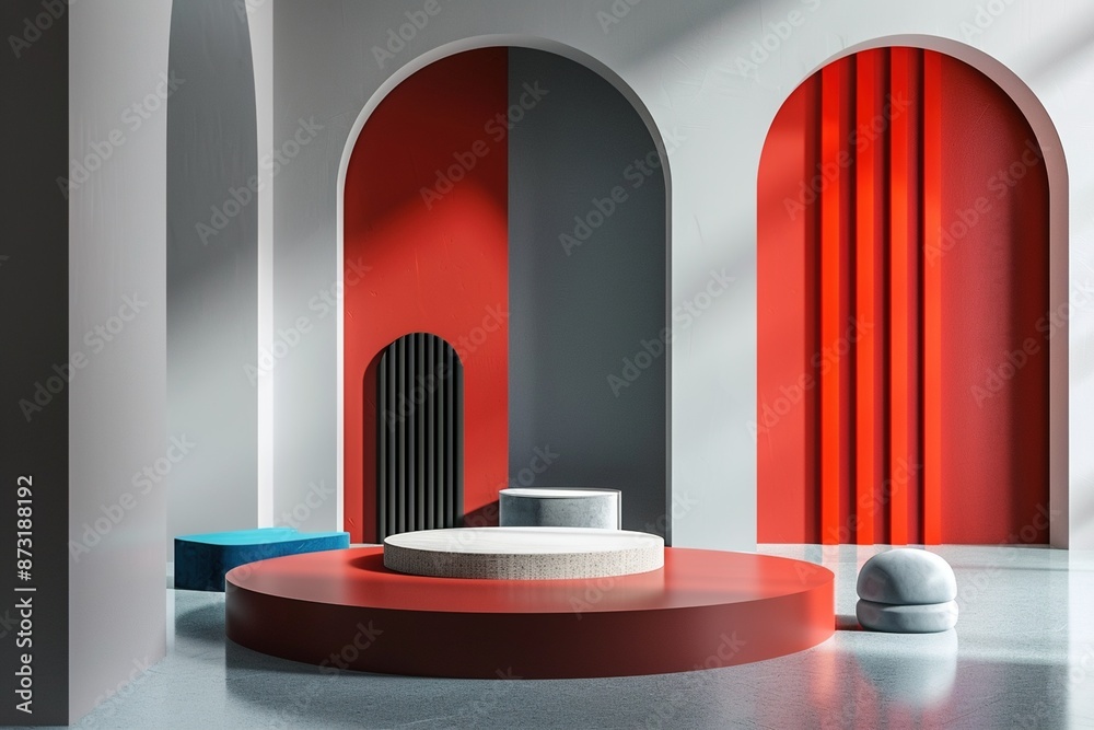 Abstract geometry podium for product presentation Abstract geometry podium for product presentation