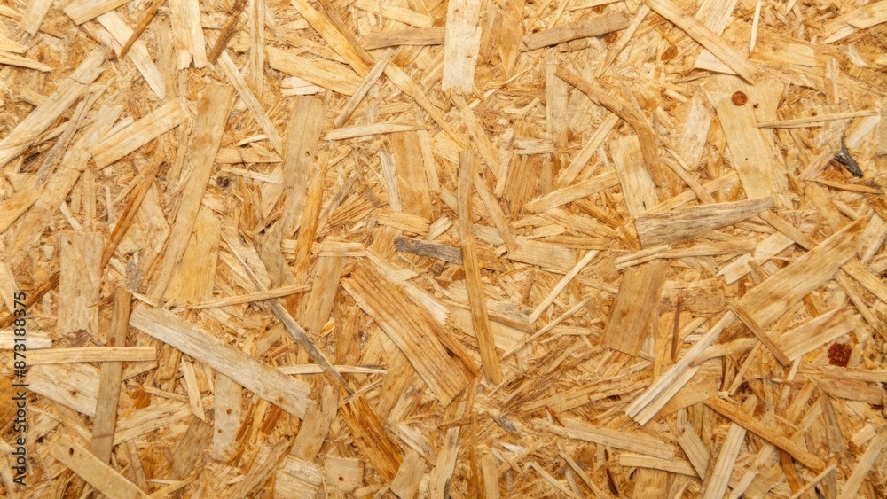 Natural wood OSB plywood texture with abstract pattern and unique grain details for versatile background and screen design purposes. Natural wood OSB plywood texture with abstract pattern and unique grain details for versatile background and screen design purposes.