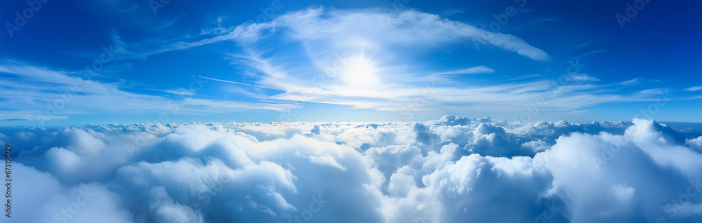 custom made wallpaper toronto digital雲の上の青空と太陽、一面に広がる雲海の風景