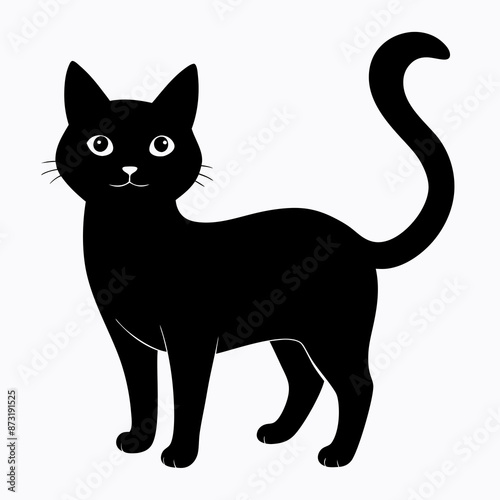 mini cat black vector silhouette