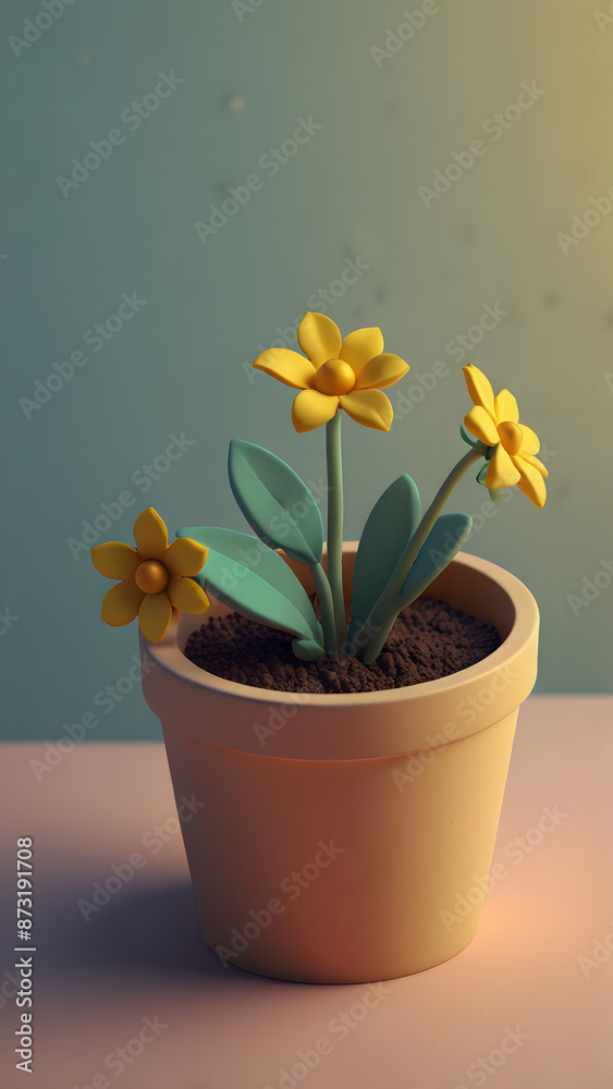 yellow daffodils in flowerpot yellow daffodils in flowerpot