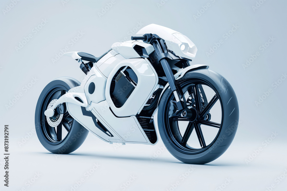 Futuristic high-tech motorcycle isolated on clean background motorcycle concept Futuristic high-tech motorcycle isolated on clean background motorcycle concept