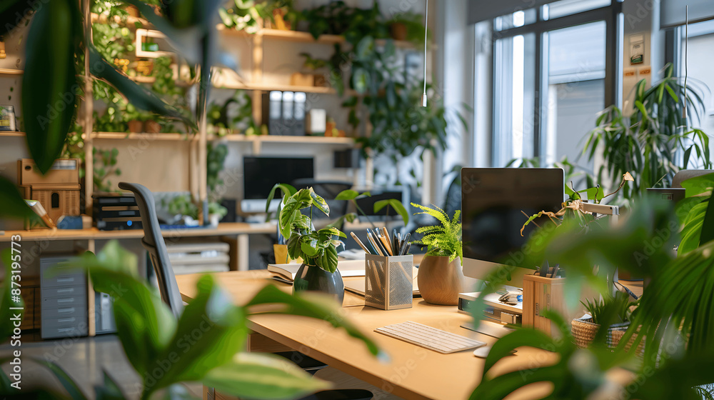 Office space with sustainable products Office space with sustainable products