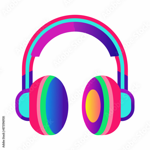 headphones vector art illustration