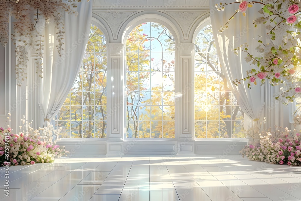Background wedding with floral and view outside the garden fall generative AI
Background wedding with floral and view outside the garden fall generative AI